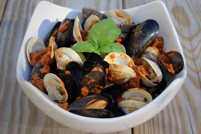 Clams and Mussels with Frescobene Sausage Ragu