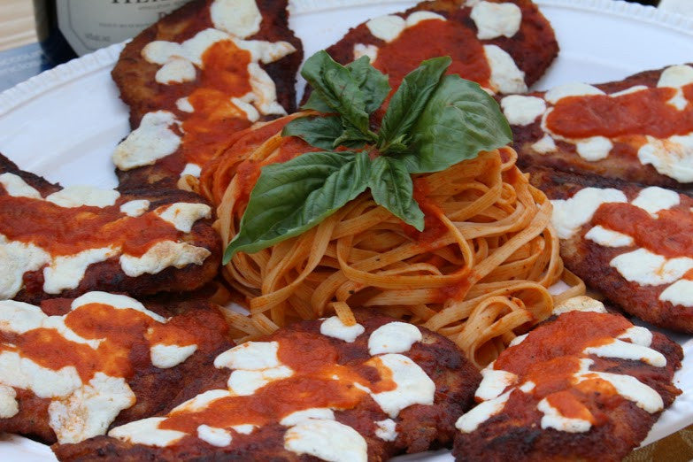 Chicken Parmigiana and Linguine with Frescobene Marinara Sauce