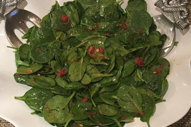 Spinach Salad with Frescobene Amatriciana Salad Dressing