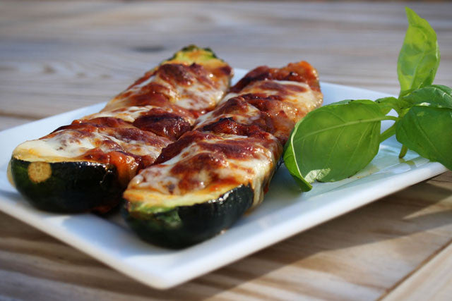 Frescobene Sausage Ragu Stuffed Zucchini Boats